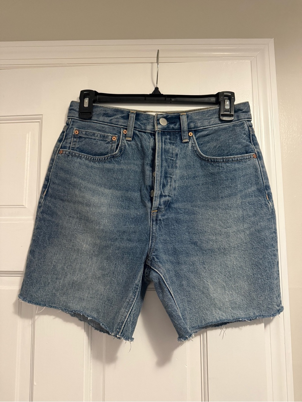 Denim Forum Women's Blue Raw-Hem Jean Shorts
